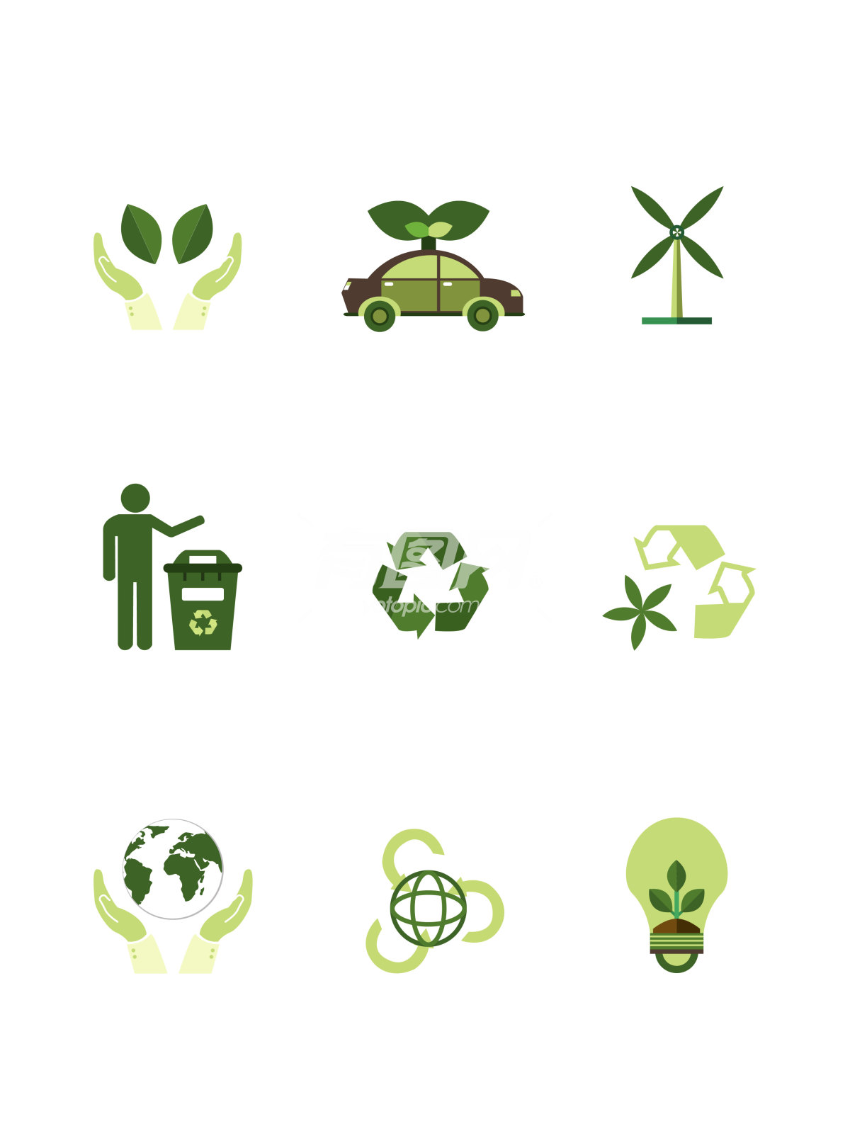 绿色环保节能图标
