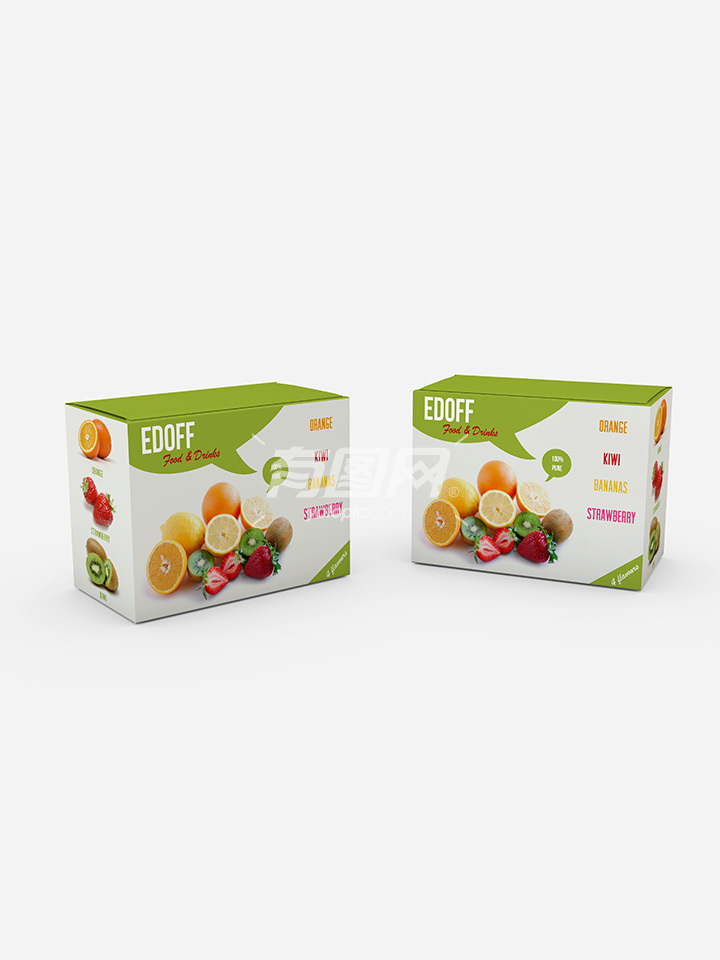 水果纸盒包装样机【分享】