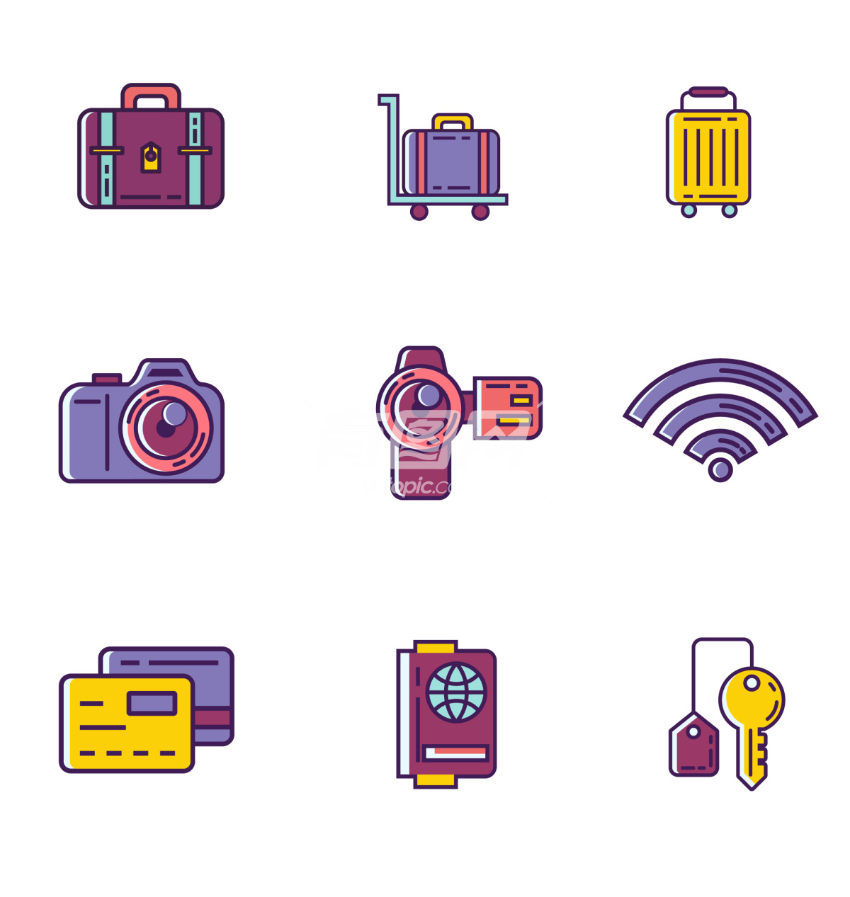 旅游用品icon图标