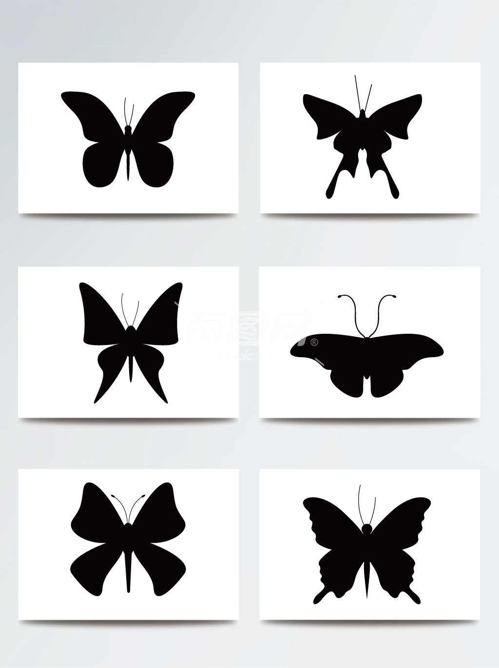 黑色蝴蝶装饰设计素材