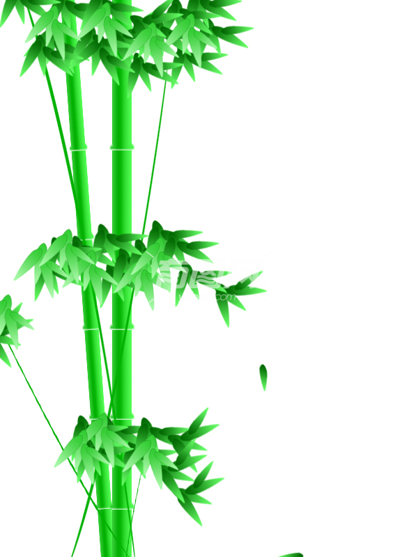 绿色水墨竹子设计元素