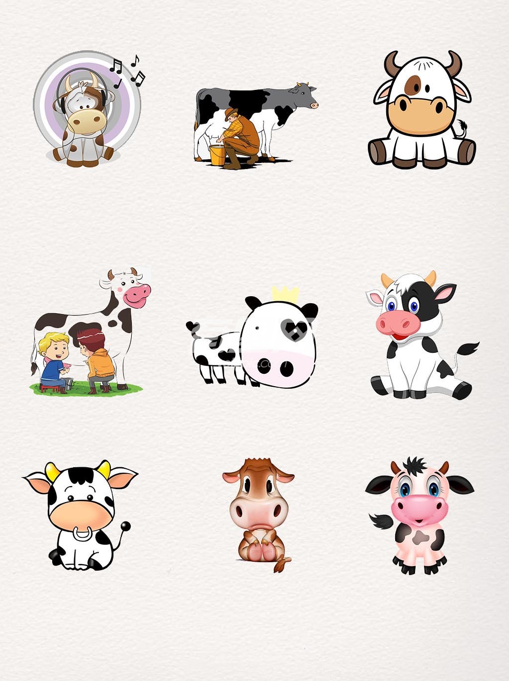 奶牛装饰图案设计元素
