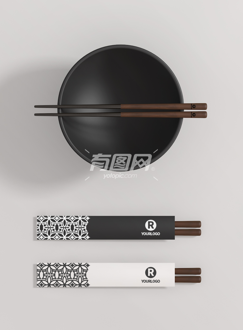 碗筷子餐饮样机包装【分享】