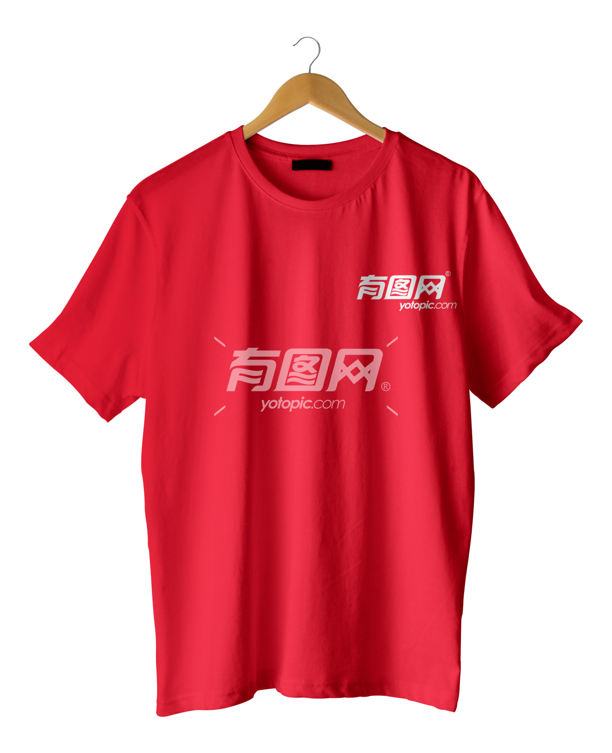 红色短袖T恤样机【分享】