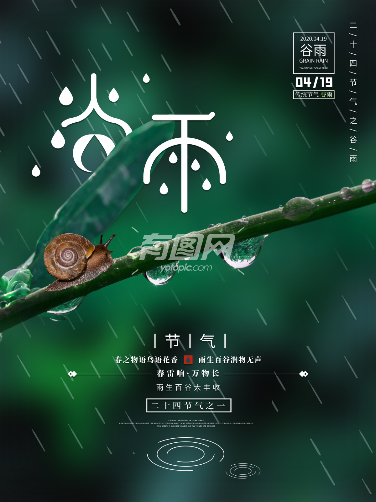 小清新绿植谷雨海报【分享】