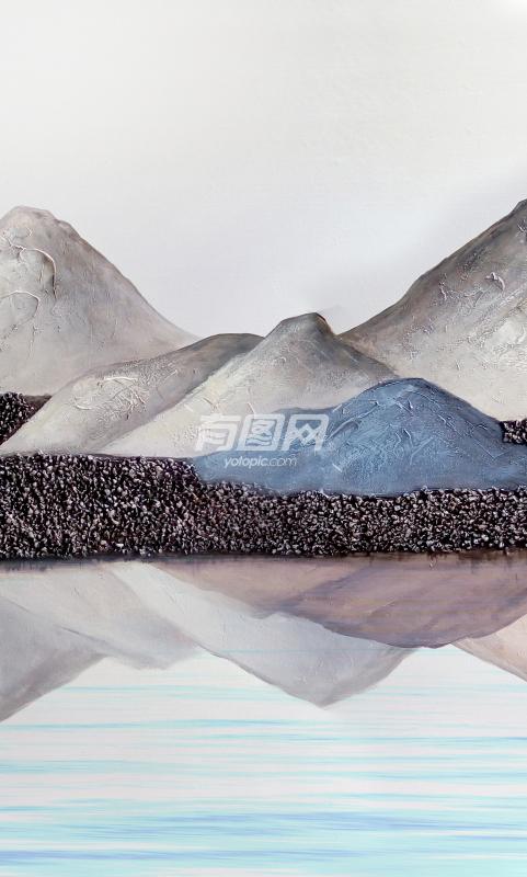 三联抽象山水艺术装饰画2