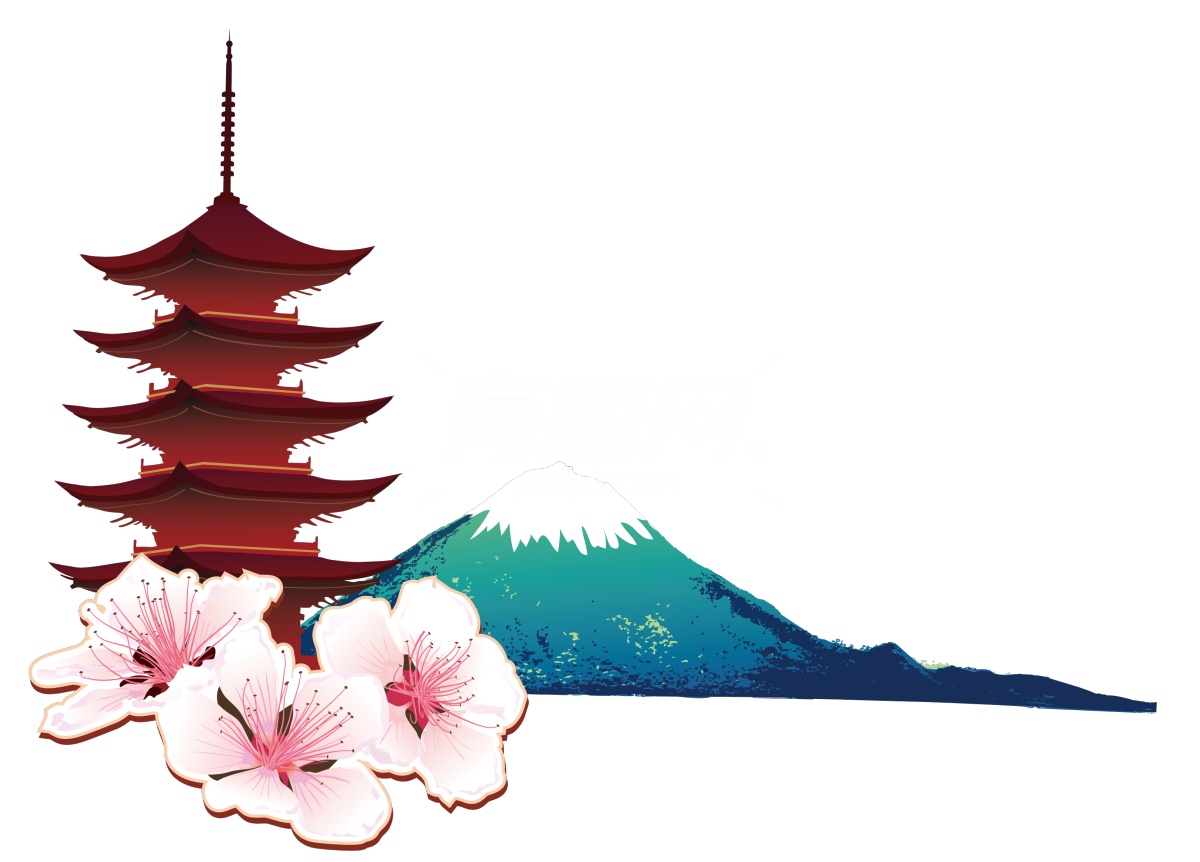 樱花 富士山 塔