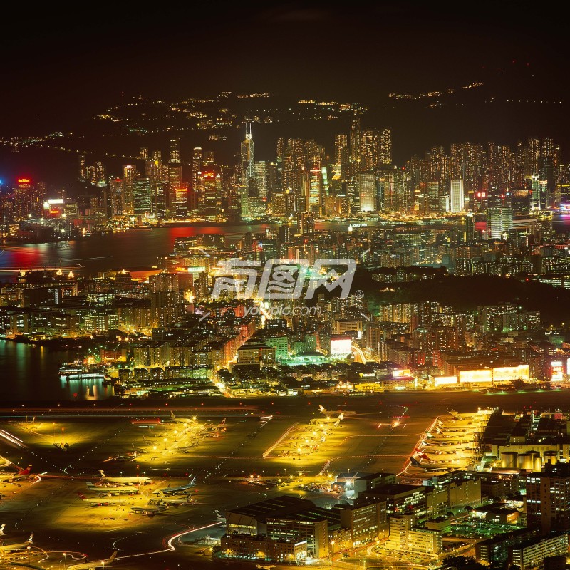 香港夜景旧启德机场