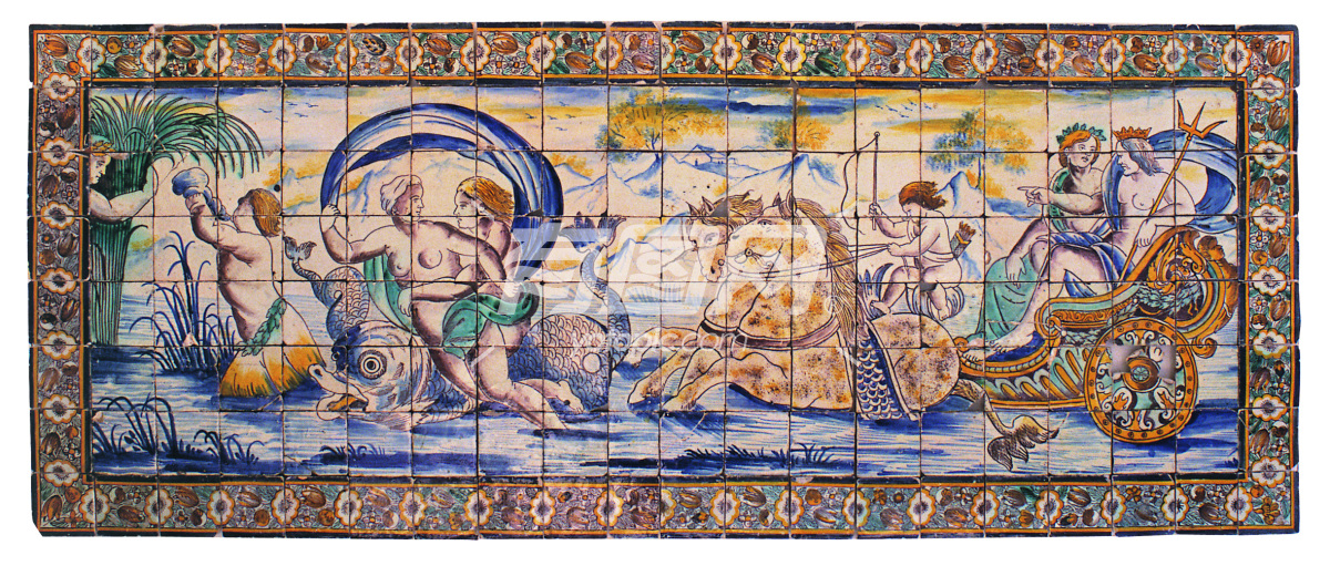 欧洲花纹瓷砖背景