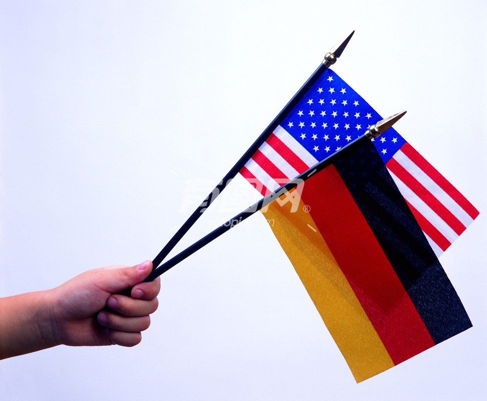 德国和美国小旗帜