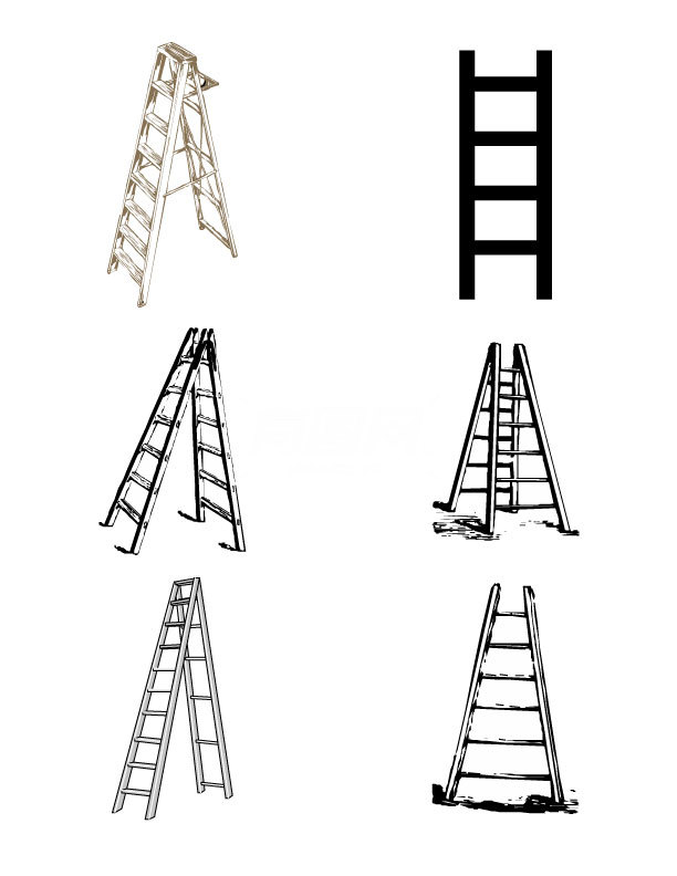 梯子画画图片