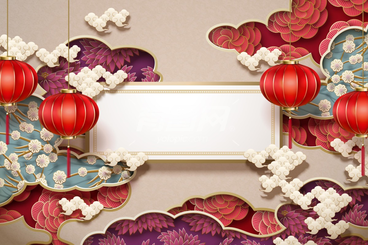 矢量中国传统壁纸装饰花纹
