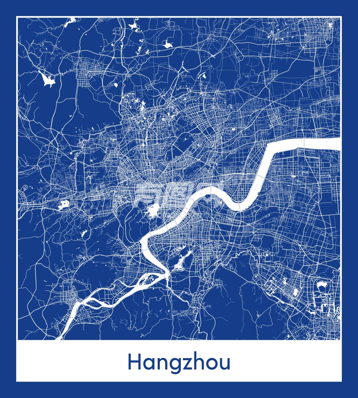 矢量杭州城市线路图