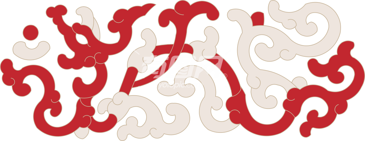 矢量中国东方传统文化古典装饰红线