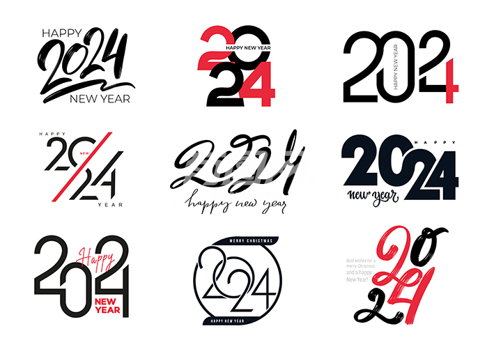 矢量中国新年创意数字字体设计