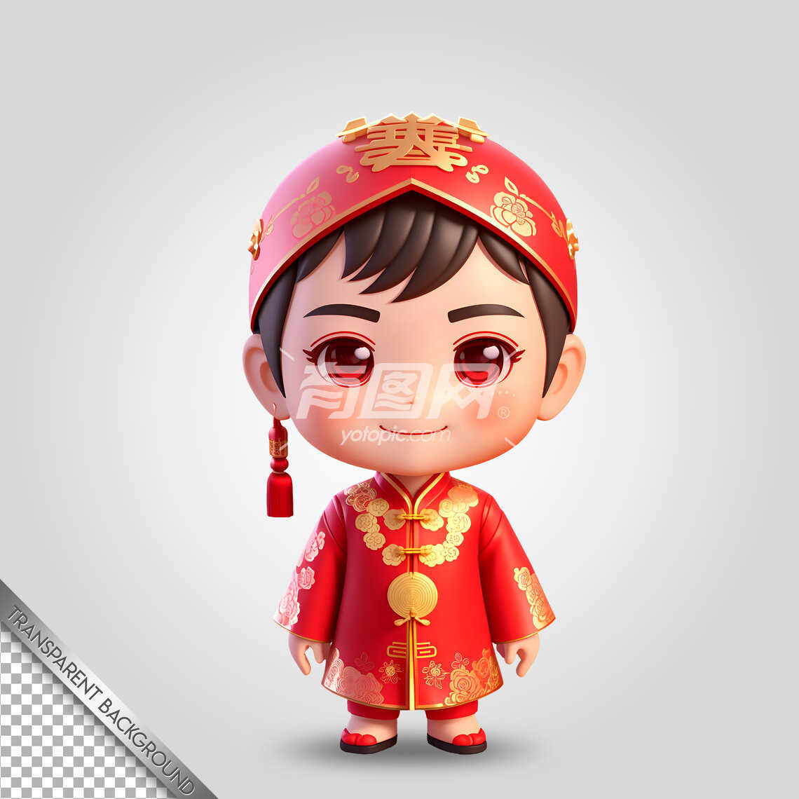 3D渲染中国娃娃