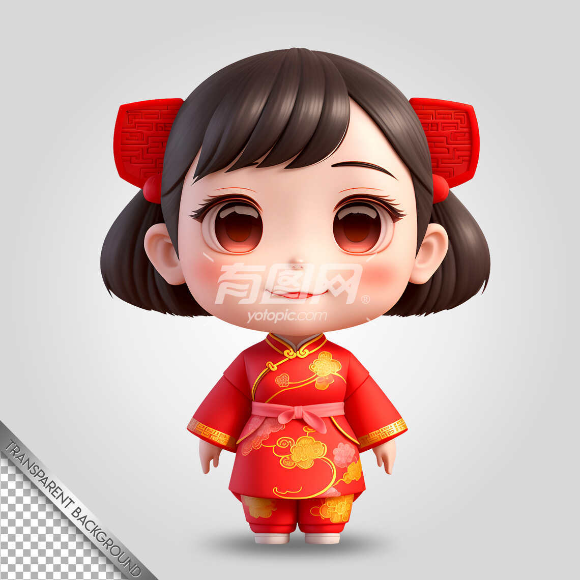 3D渲染中国娃娃