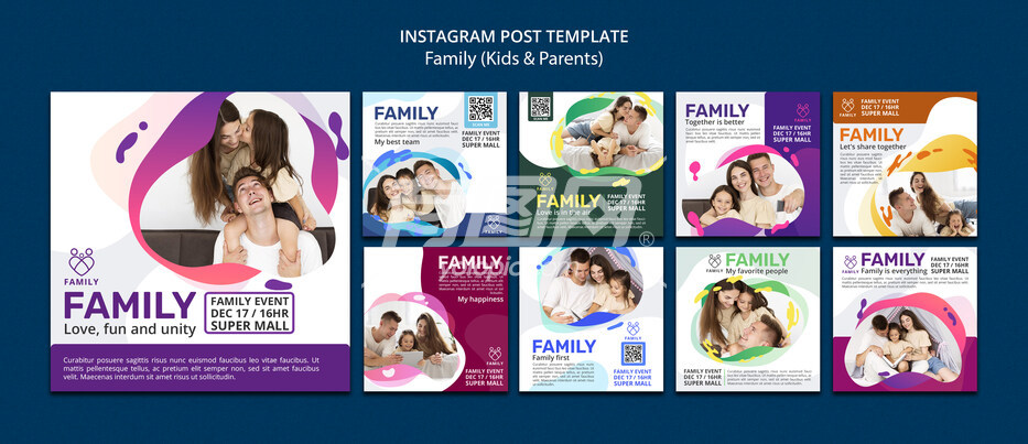 PSD 幸福家庭平面设计系列模板