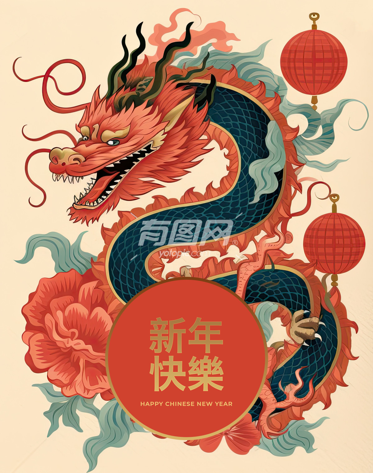 矢量中国新年海报