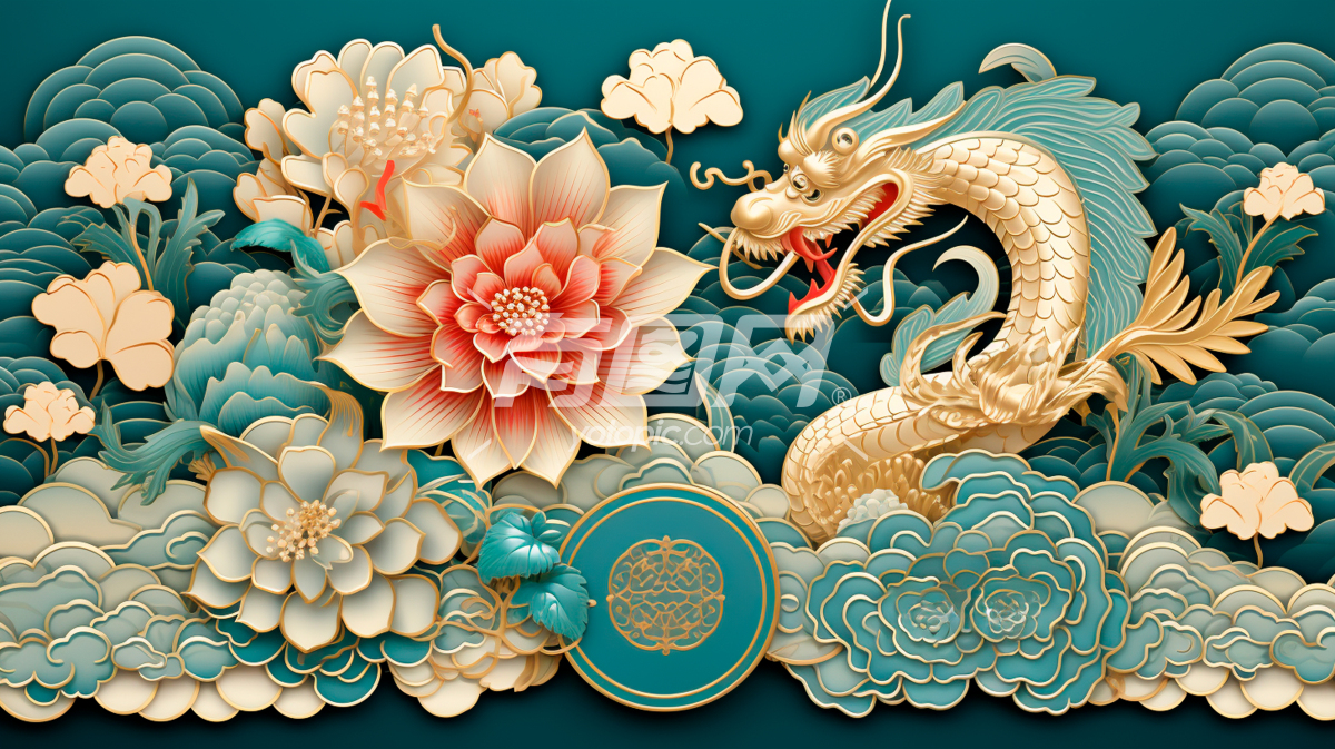 中国传统龙纹花纹