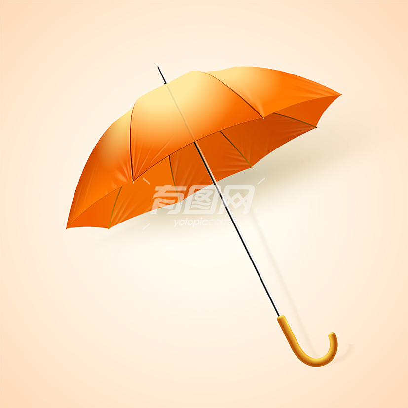 矢量橙色雨伞