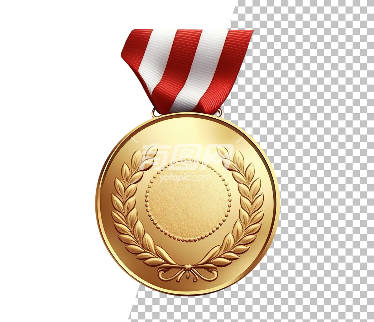 金色奖牌PNG透明图层素材