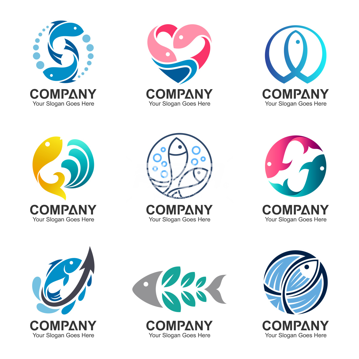 鱼造型设计的公司logo