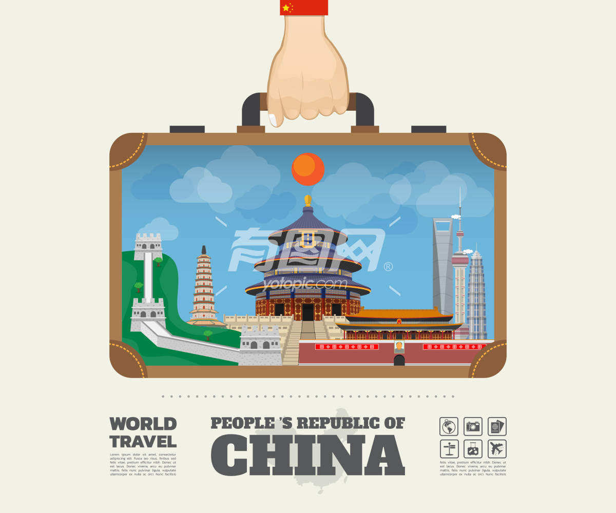中国旅游 中国地标剪影