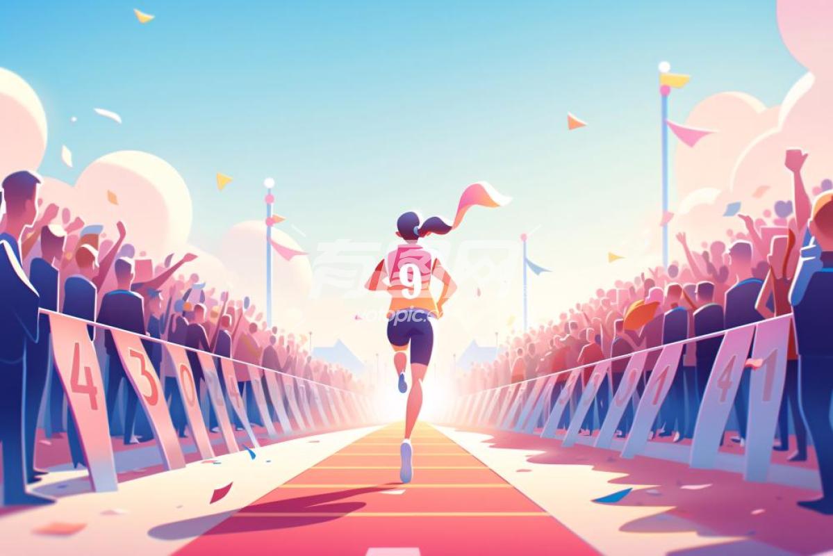 跑步的女运动员插画
