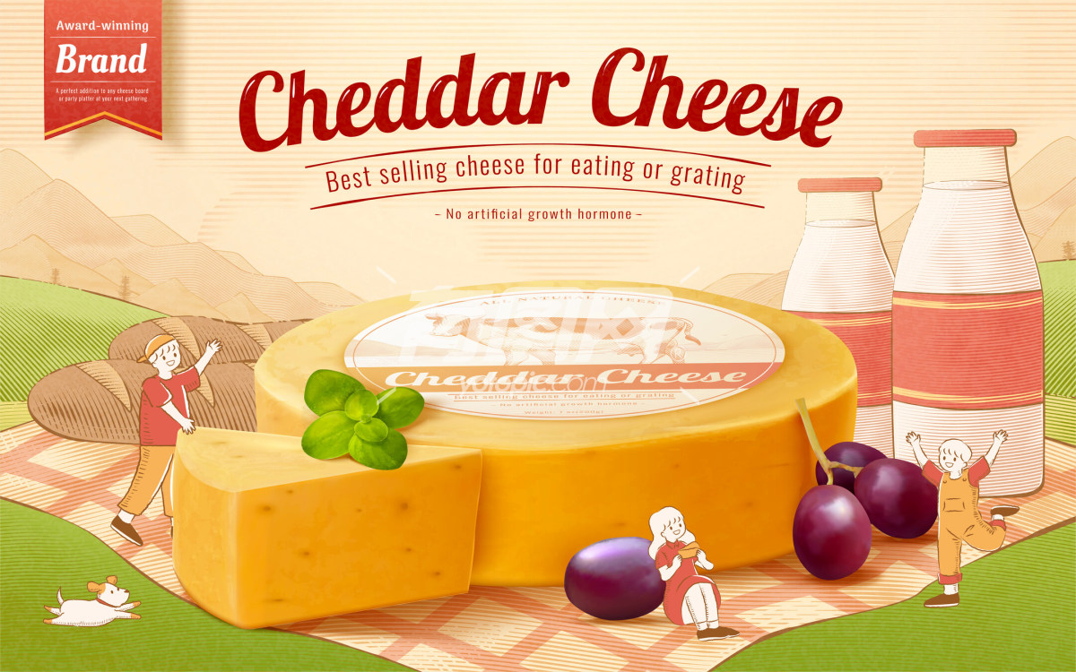 奶酪插画主图模板