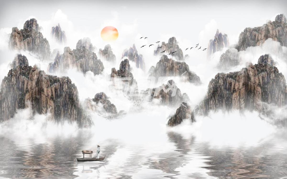 中国风意境山水国画