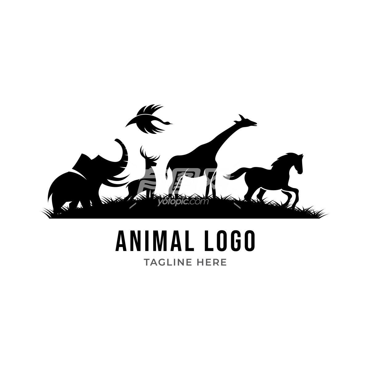 动物logo 卡通logo 动物剪影