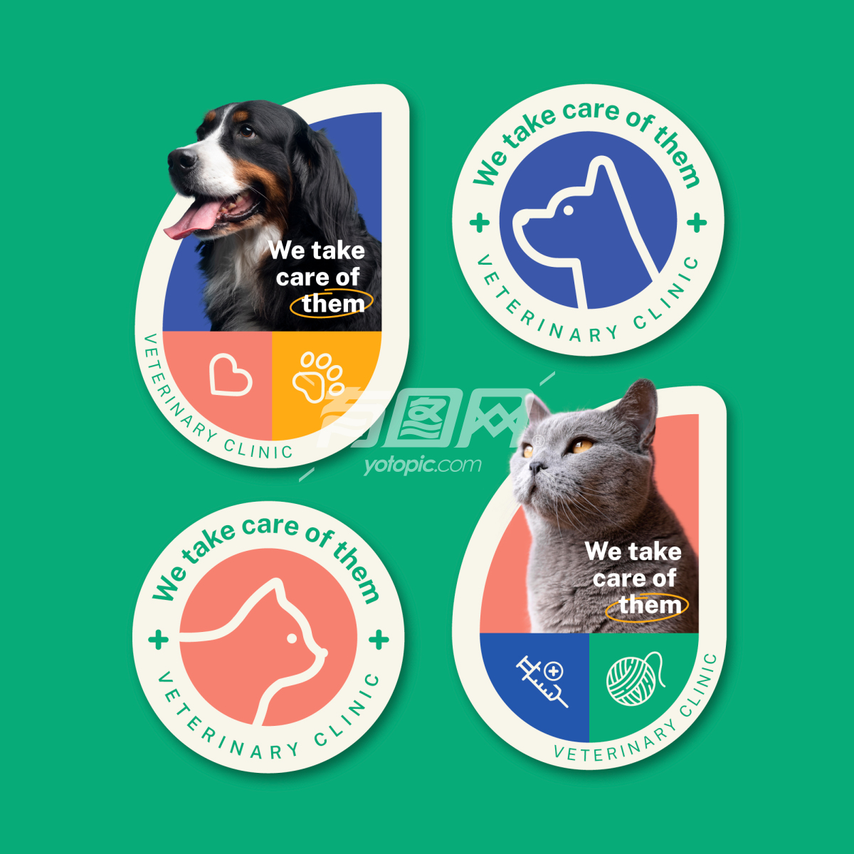 医疗健康科普 猫和狗医疗海报模板