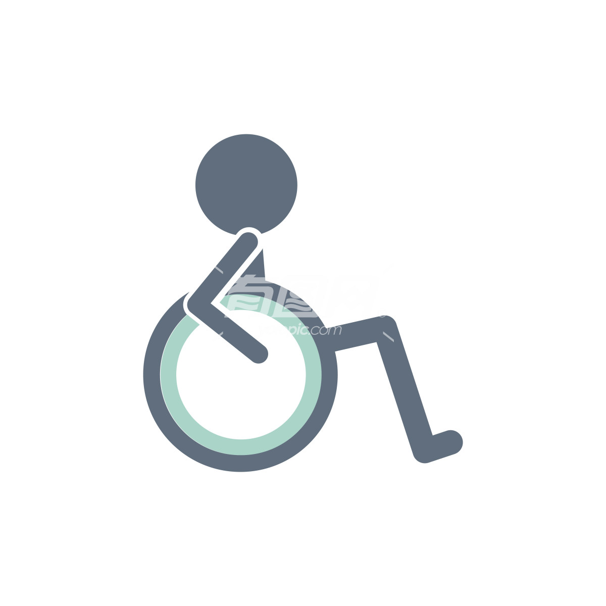 医疗健康科普 残障人轮椅图标