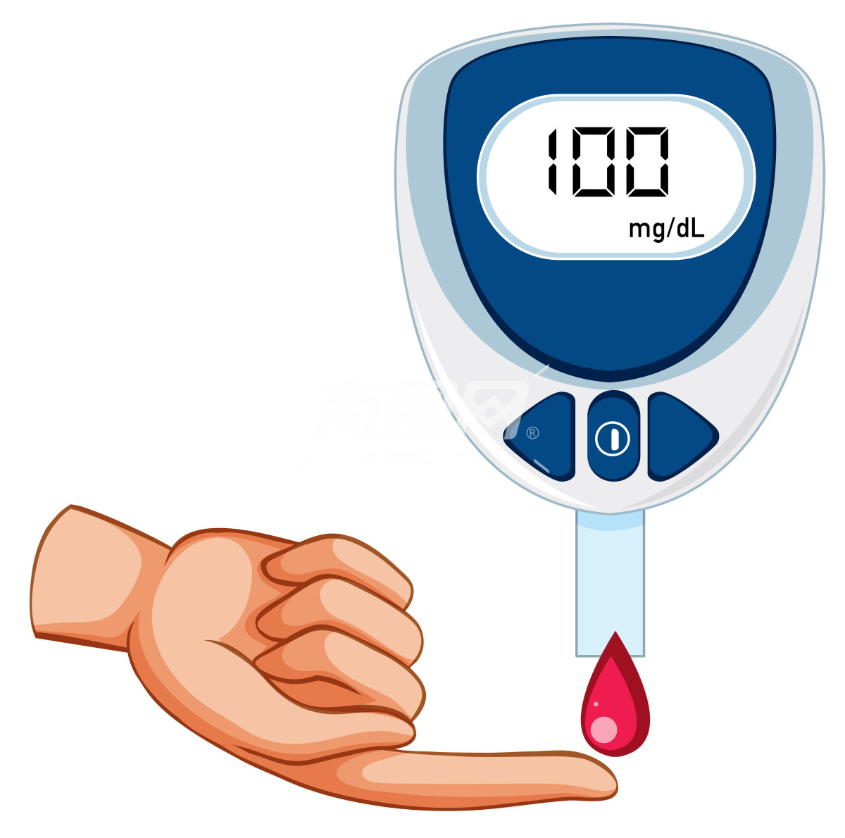 医疗健康科普 医疗血糖测量插画