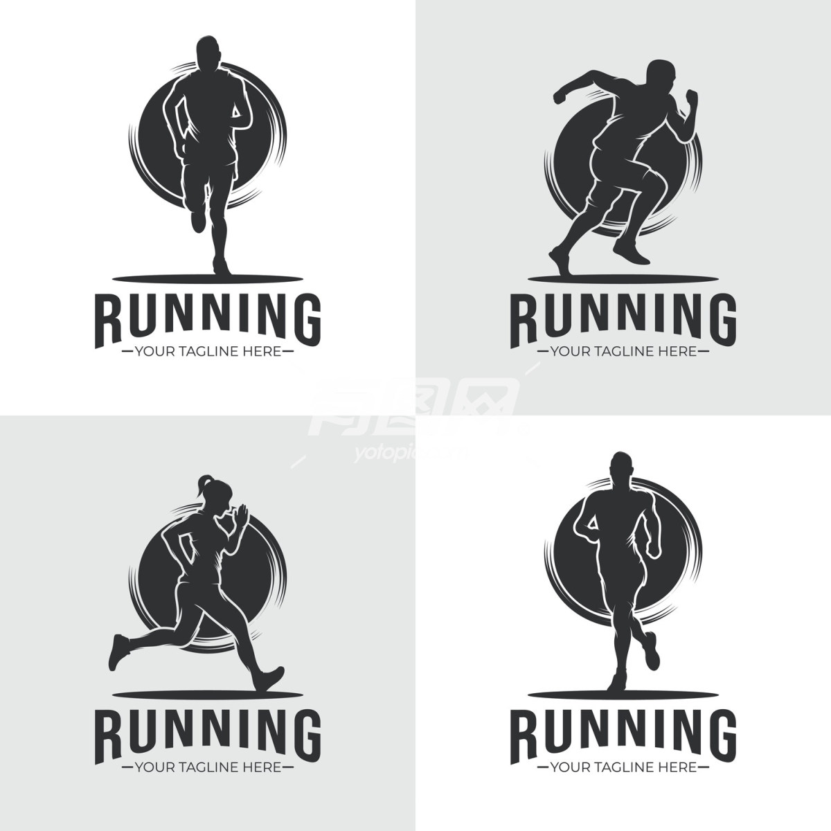 跑步logo 人物剪影