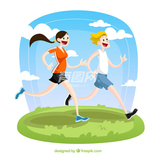 健身跑步插画