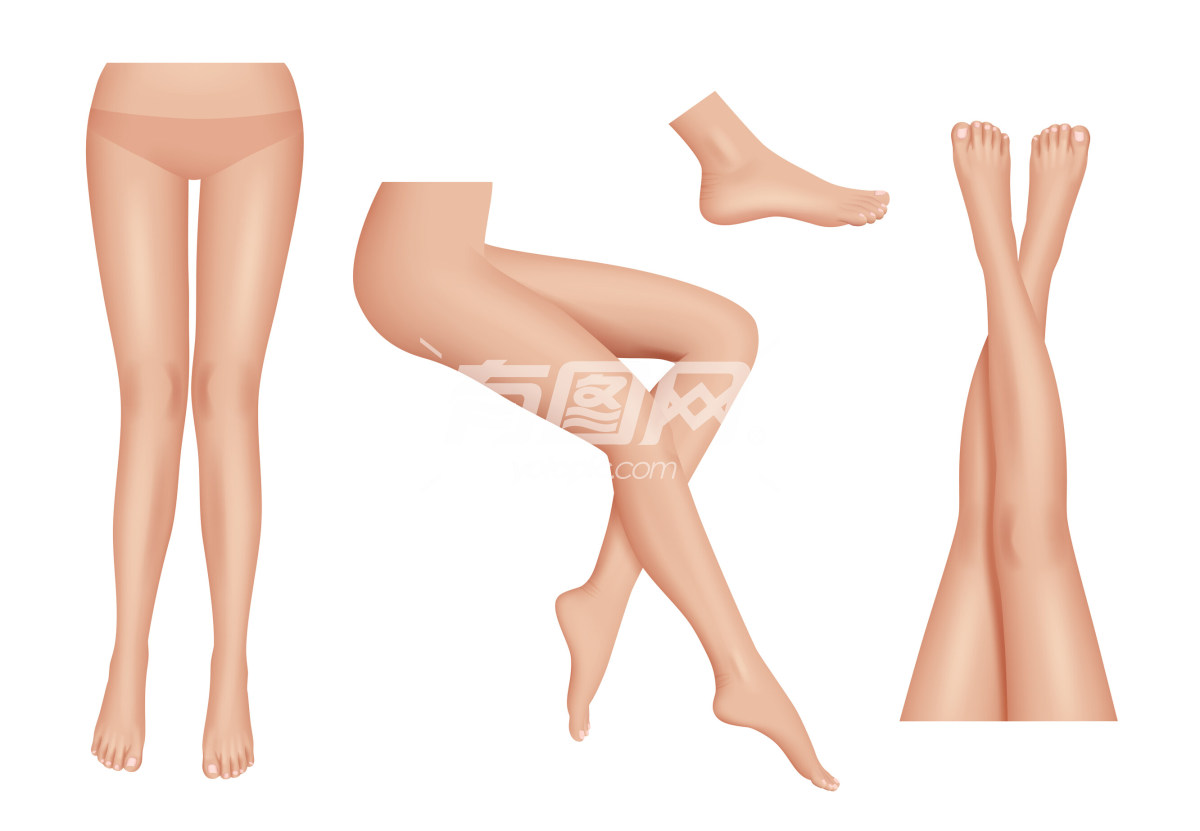 女性腿不同的姿势