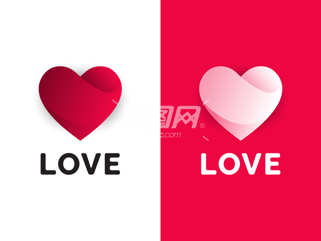 爱心心形图标logo