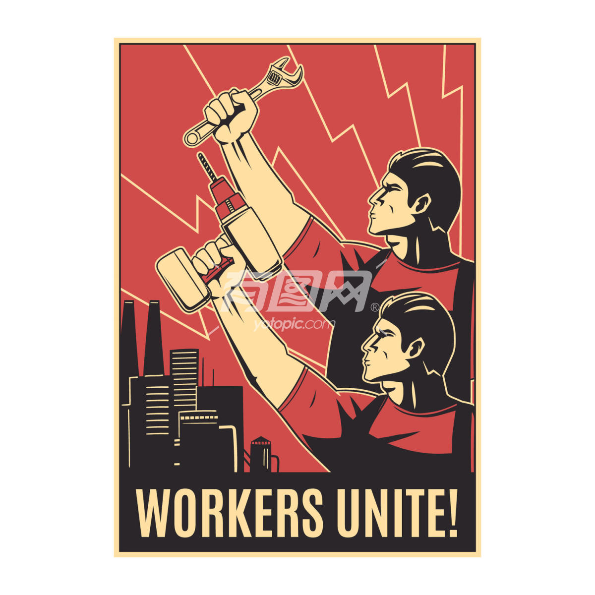 手绘苏联劳动节宣传海报