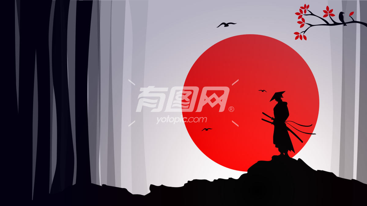 日本武士与剑红月武士