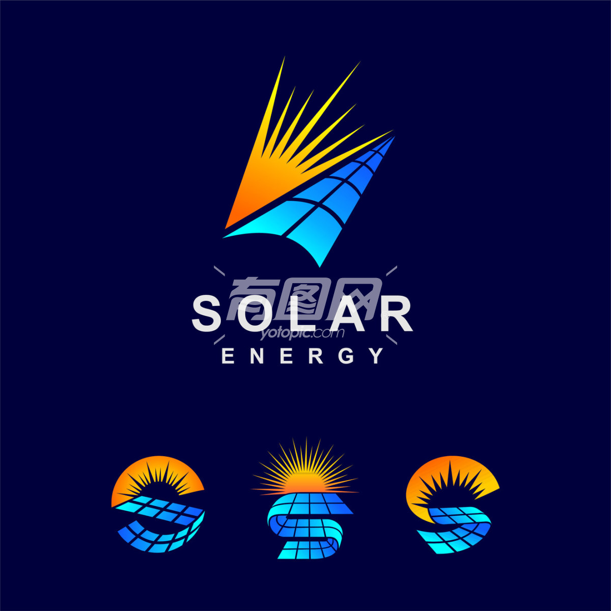光伏新能源科技图标logo