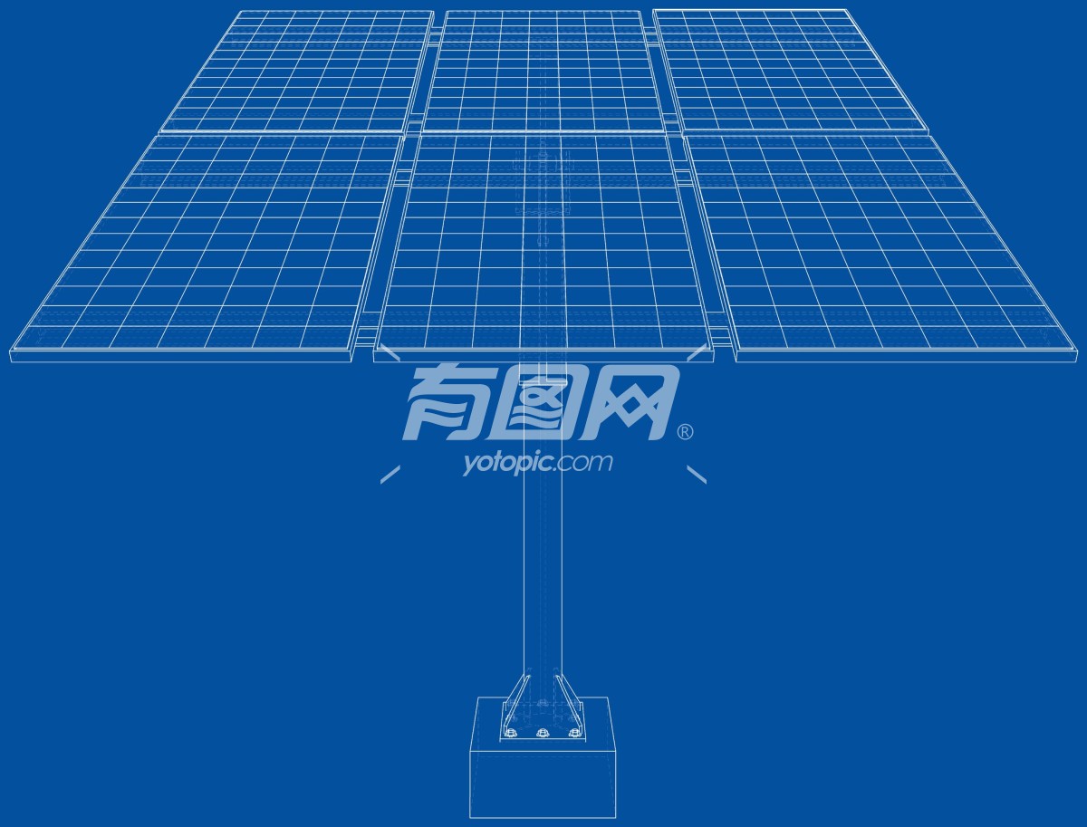 光伏新能源科技太阳能线稿插画