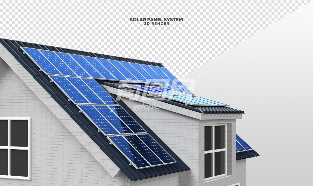PSD免抠屋顶太阳能板