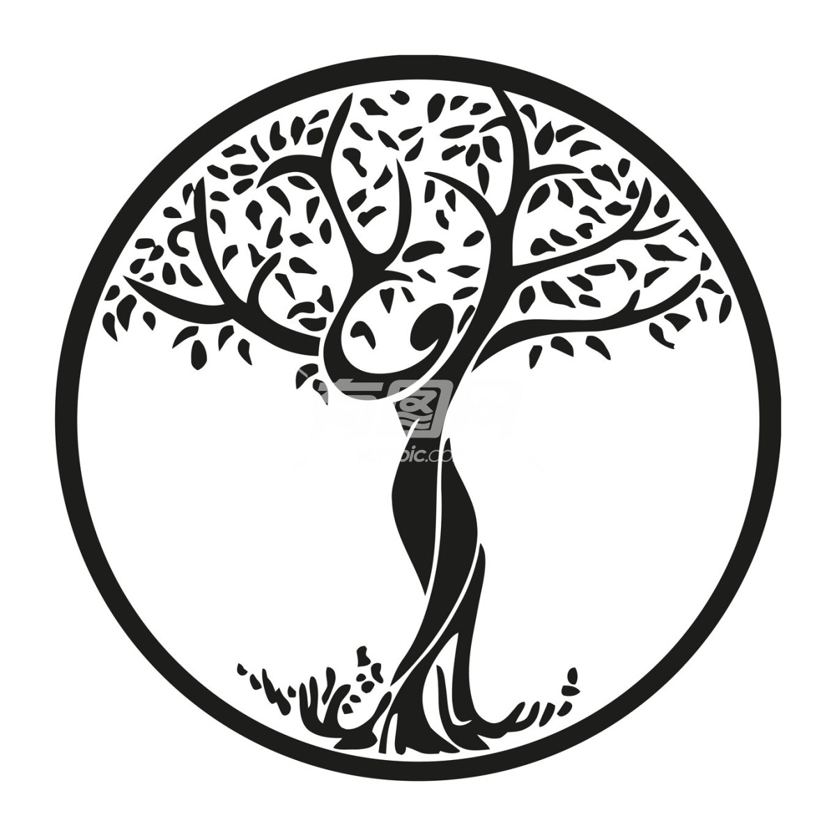 树剪影图案logo