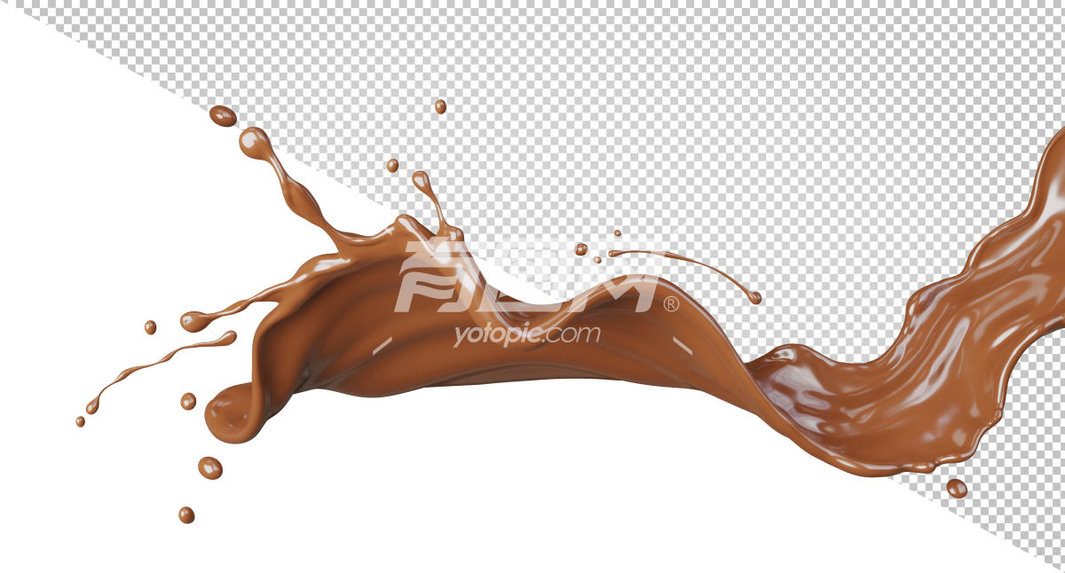 3D巧克力液体飞溅