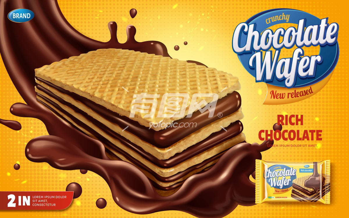 巧克力威化饼干广告海报