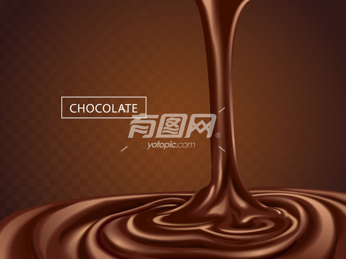 3D流动巧克力液体广告海报