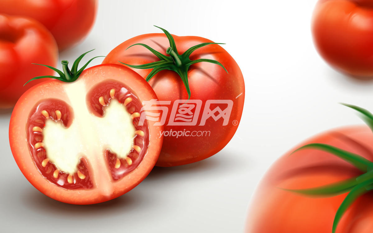 切开的新鲜西红柿