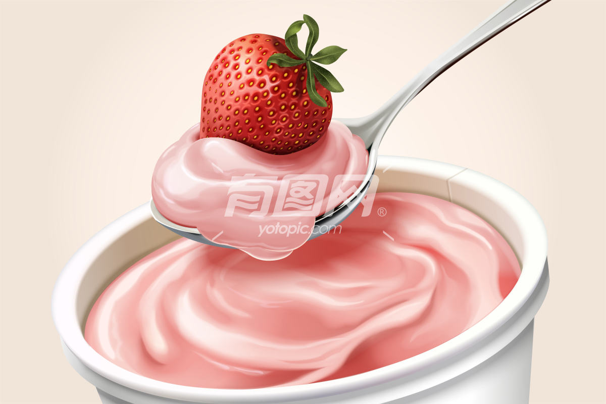 草莓酸奶产品图